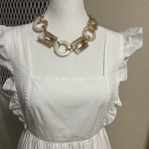 AQUA WHITE DRESS SIZE M 100% cotton. - Picture 16 of 16